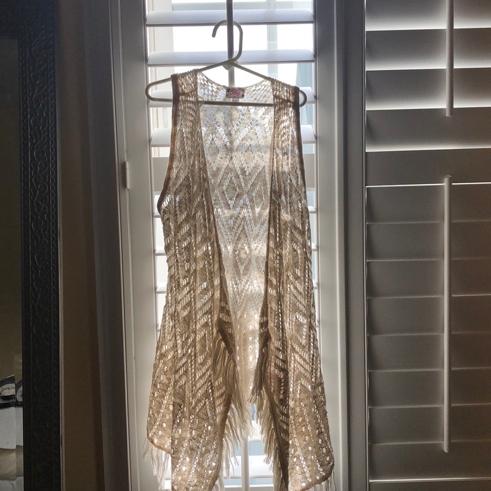 justice white patterned pool coverup